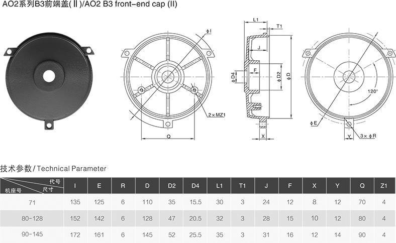 AO2系列B3前端盖